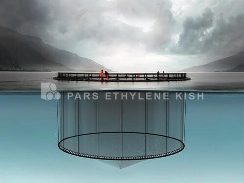 Polyethylene cage fish farming