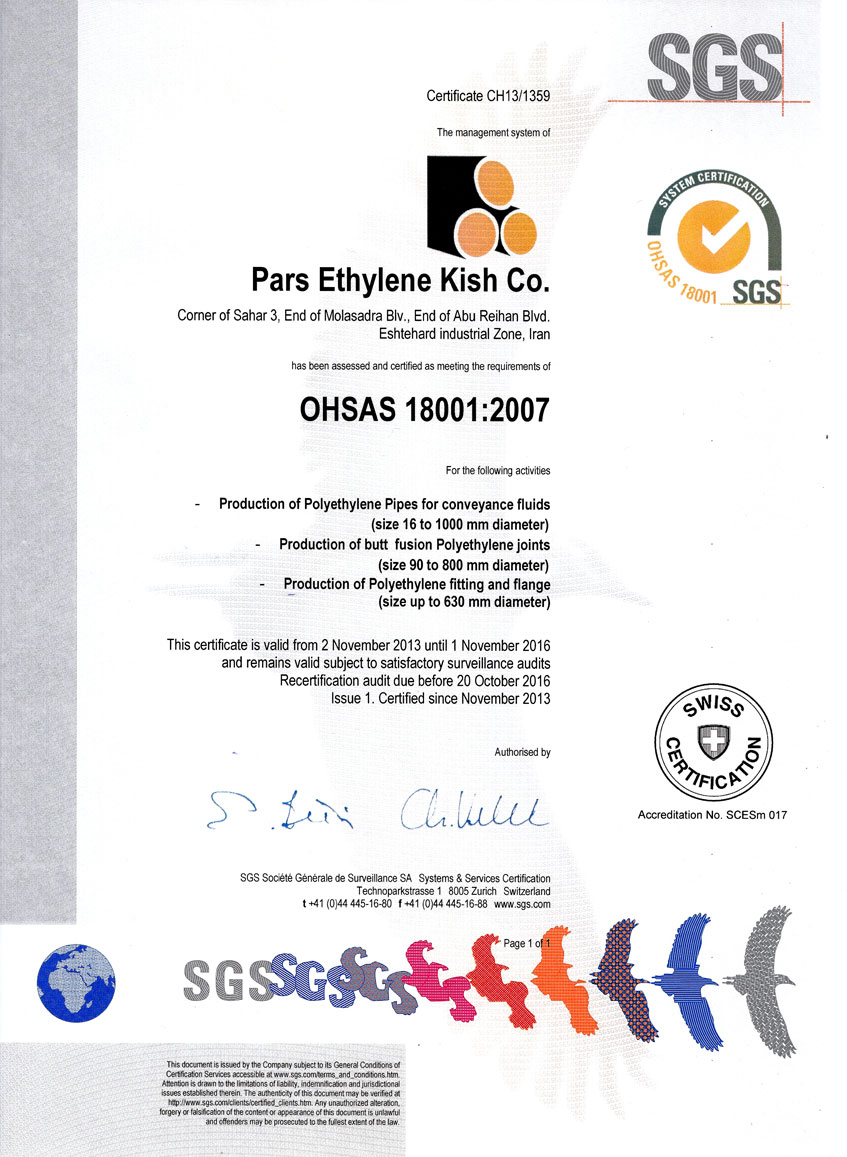 صنبور عرض هندسة معمارية  OHSAS 18001 | OHSAS 18001 Certificate
